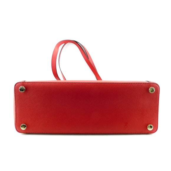 MICHAEL KORS MK Logo Dark Red Saffiano Leather Satchel Tote Shopper Shoulder Bag - Picture 5 of 10